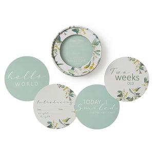Snuggle Hunny Reversible Milestone Cards - Eucalypt & Sage