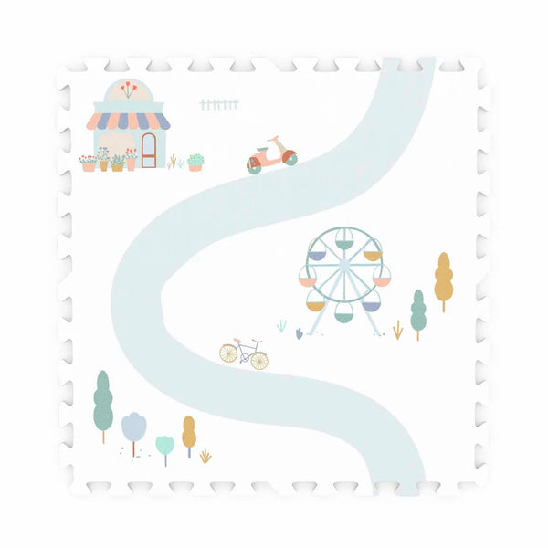 Play & Go EVA 6 Piece Puzzlemat - Village/Terrazzo