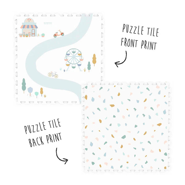Play & Go EVA 6 Piece Puzzlemat - Village/Terrazzo