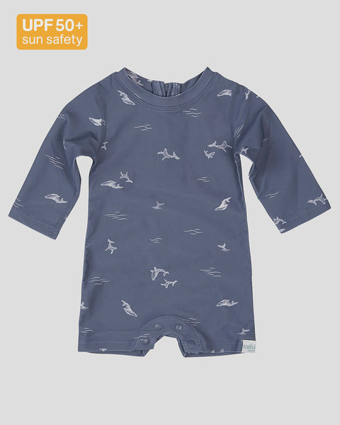 Toshi Swim Onesie L/S - Whales