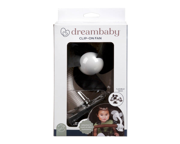 Dreambaby Clip On Stroller Fan - Grey/Black