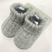 Playette Cable Knitted Booties 0-6mth - Grey