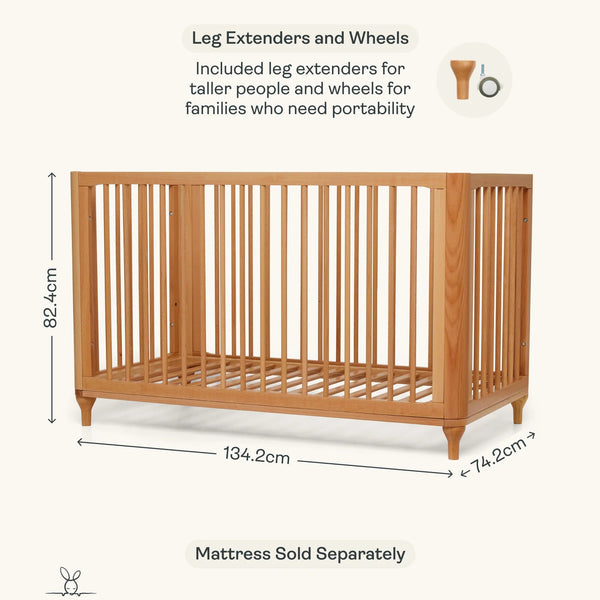 Lyra Convertible Cot - Beechwood