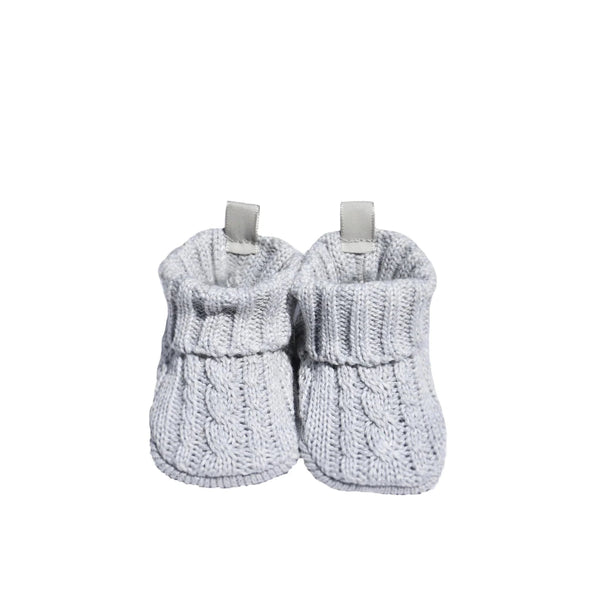 Playette Cable Knitted Booties 0-6mth - Grey