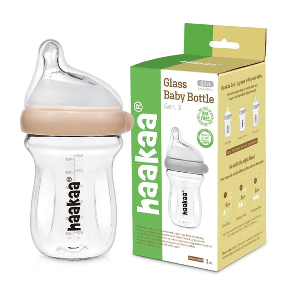 Haakaa Glass Baby Bottle 180ml