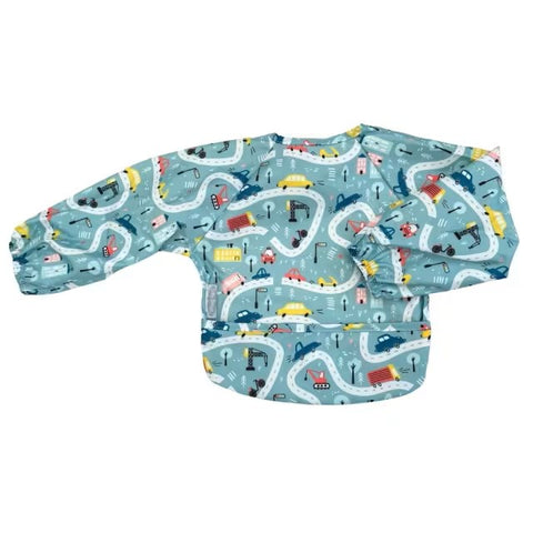 Silly Billyz Wipe Clean Long Sleeve Bib - Road Map