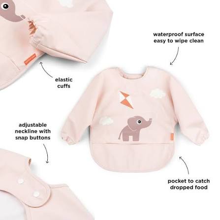 Done by Deer Sleeved Pocket Bib - Powder