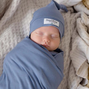 Snuggle Hunny Organic Jersey Wrap & Beanie Set - Indigo