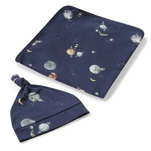 Snuggle Hunny Organic Jersey Wrap & Beanie Set - Milky Way