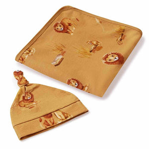 Snuggle Hunny Organic Jersey Wrap & Beanie Set - Roar