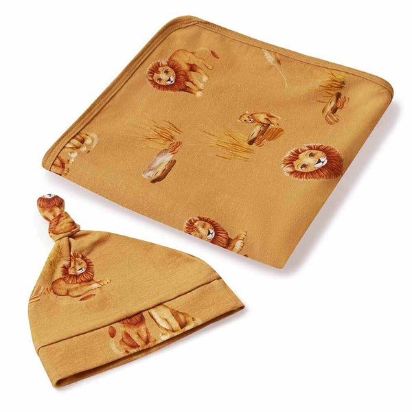 Snuggle Hunny Organic Jersey Wrap & Beanie Set - Roar
