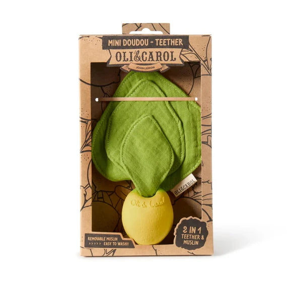 Oli&Carol John Lemon Mini Doudou-Teether
