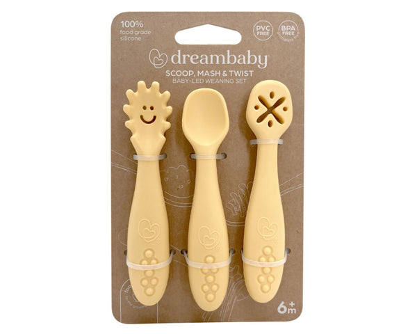 Dreambaby Silicone Scoop, Mash & Twist - Butter