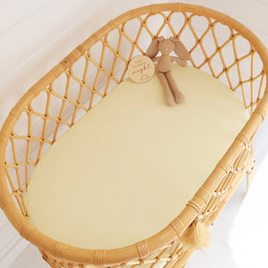 Snuggle Hunny Fitted Bassinet Sheet/Change Mat Cover - lemon