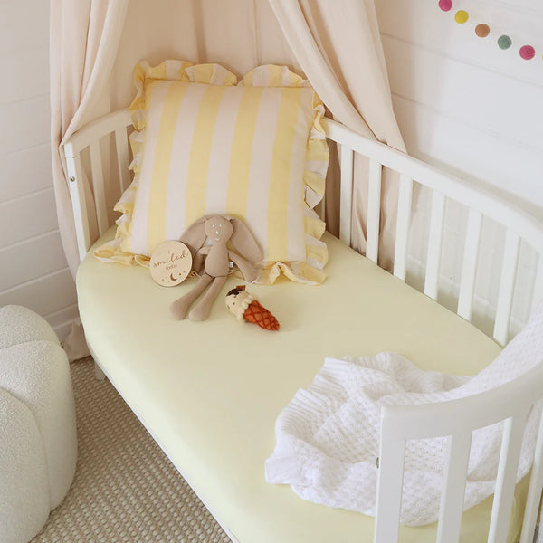 Snuggle Hunny Organic Fitted Cot Sheet - Lemon Sorbet