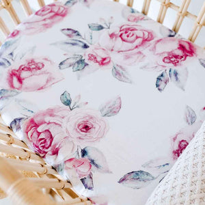 Snuggle Hunny Fitted Bassinet Sheet/Change Mat Cover - Lilac Skies
