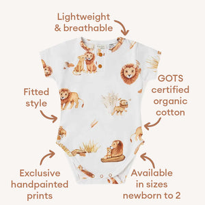 Snuggle Hunny Lion Organic Short Sleeve Bodysuit
