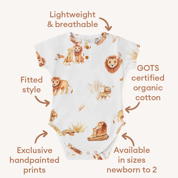 Snuggle Hunny Lion Organic Short Sleeve Bodysuit