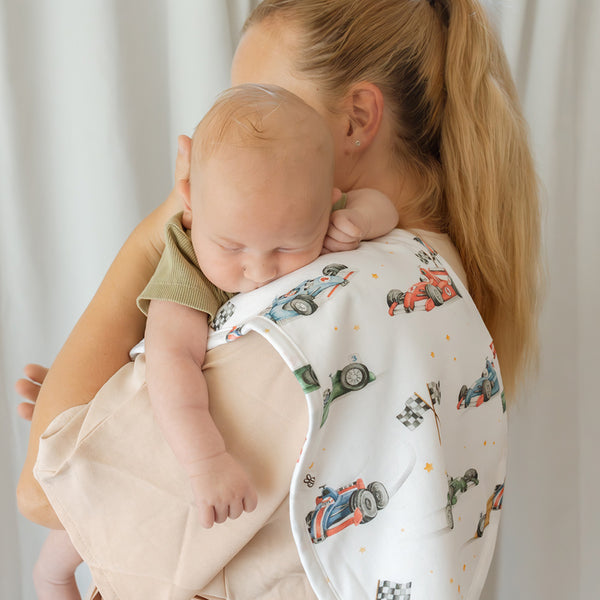 Snuggle Hunny Organic Cotton Burp Cloth - Little Racers