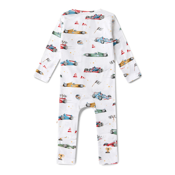 Snuggle Hunny Little Racers Organic Snugglesuit Convertible Romper