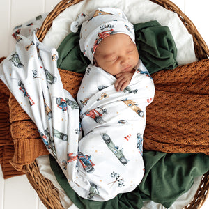 Snuggle Hunny Organic Jersey Wrap & Beanie Set - Little Racers