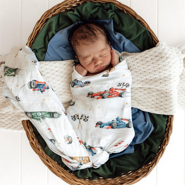 Snuggle Hunny Little Racers Organic Muslin Wrap