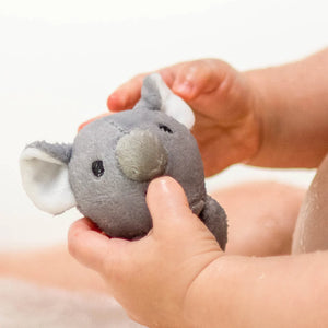 The Little Linen Co Towelling Baby Face Washer + Toy Set - Cheeky Koala