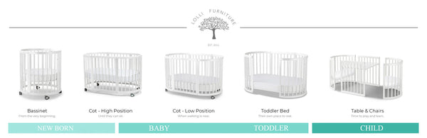 Lolli Furniture Sprout 4 in 1 Cot White - Ex Display