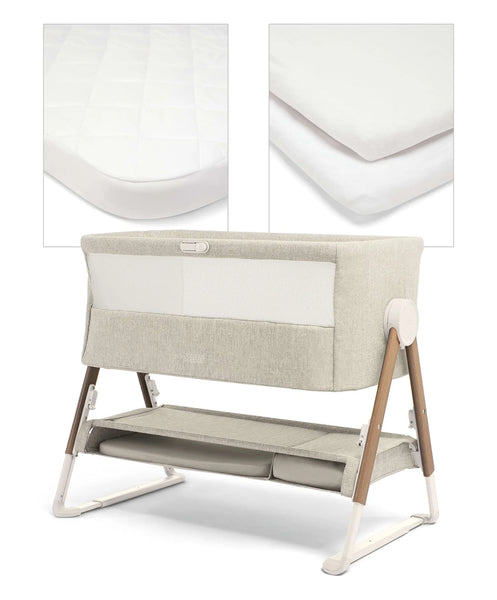 Mamas & Papas Lua Bedside Bassinet Bundle  - Beige