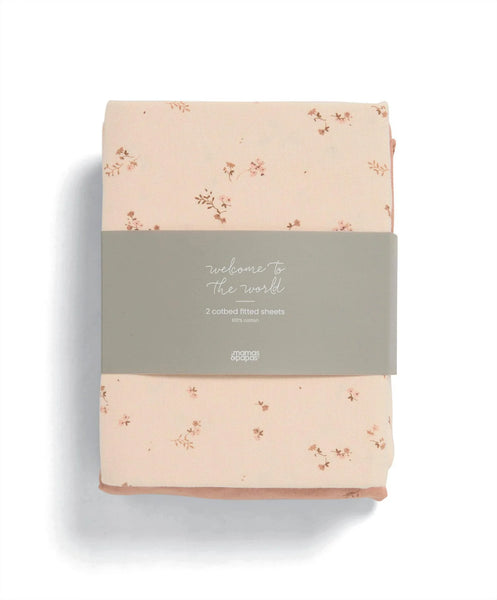Mamas & Papas Cotbed Fitted Sheets (2 Pack) – Welcome to the World Wildflower