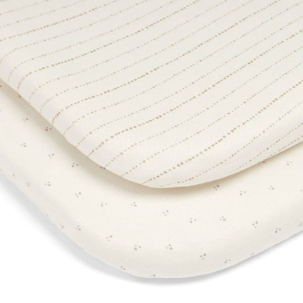 Mamas & Papas Lua Bedside Crib Sheets (2 Pack) (87cm x 50cm x 5cm) -Oatmeal
