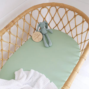 Snuggle Hunny Fitted Bassinet Sheet/Change Mat Cover - Mint