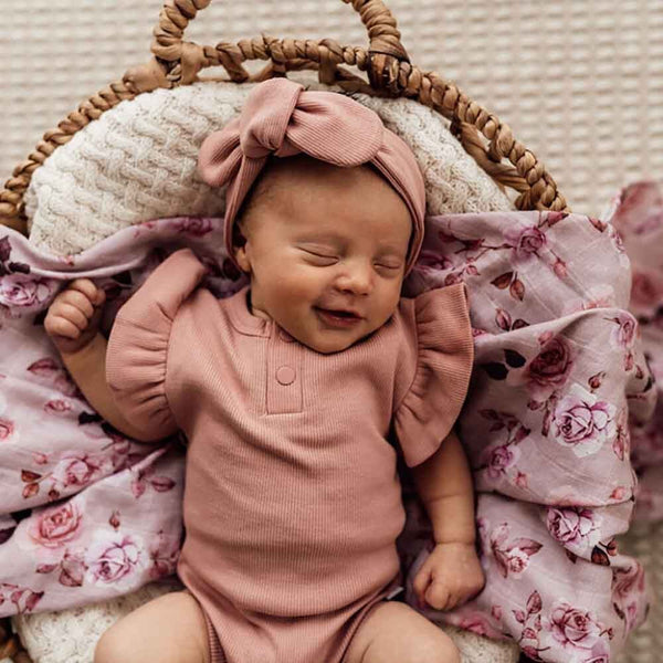 Snuggle Hunny Rose Short Sleeve Bodysuit