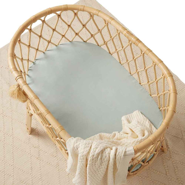 Snuggle Hunny Fitted Bassinet Sheet/Change Mat Cover - Sage