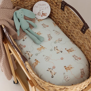 Snuggle Hunny Fitted Bassinet Sheet/Change Mat Cover - Kittens