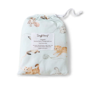 Snuggle Hunny Fitted Bassinet Sheet/Change Mat Cover - Kittens