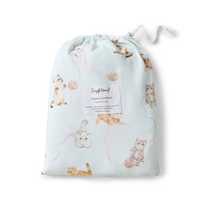 Snuggle Hunny Organic Fitted Cot Sheet - Kittens