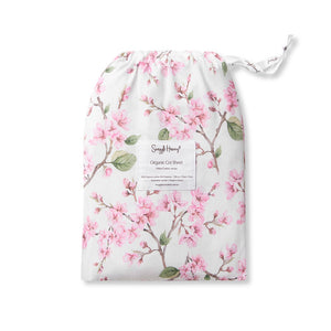 Snuggle Hunny Organic Fitted Cot Sheet - Cherry Blossom