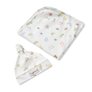 Snuggle Hunny Organic Jersey Wrap & Beanie Set - Garden Friends