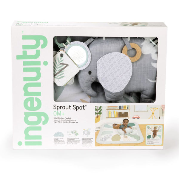 Ingenuity Sprout Spot Baby Milestone Play Mat Tummy Time Gym