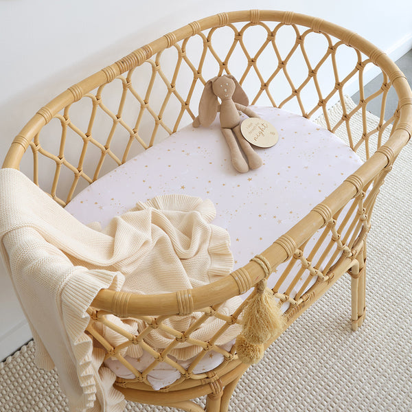 Snuggle Hunny Fitted Bassinet Sheet/Change Mat Cover - Stardust