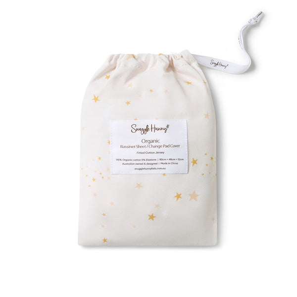 Snuggle Hunny Fitted Bassinet Sheet/Change Mat Cover - Stardust
