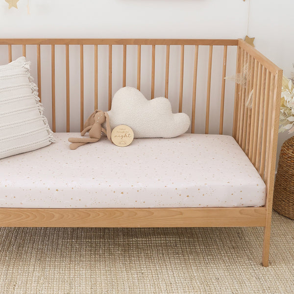Snuggle Hunny Organic Fitted Cot Sheet - Stardust