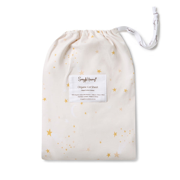 Snuggle Hunny Organic Fitted Cot Sheet - Stardust