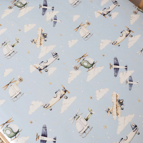 Snuggle Hunny Organic Fitted Cot Sheet - Taking Flight