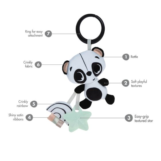 Tiny Love Black & White Décor Panda Take Along Rattle Toy