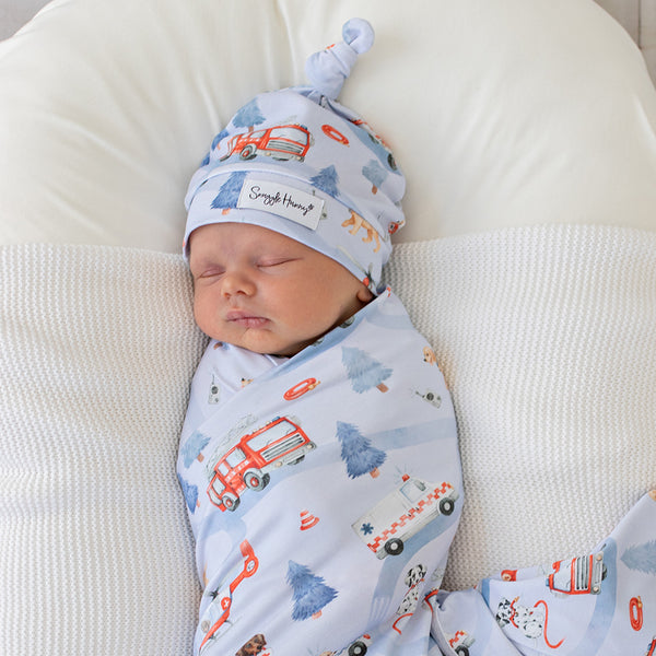 Snuggle Hunny Organic Jersey Wrap & Beanie Set - To The Rescue