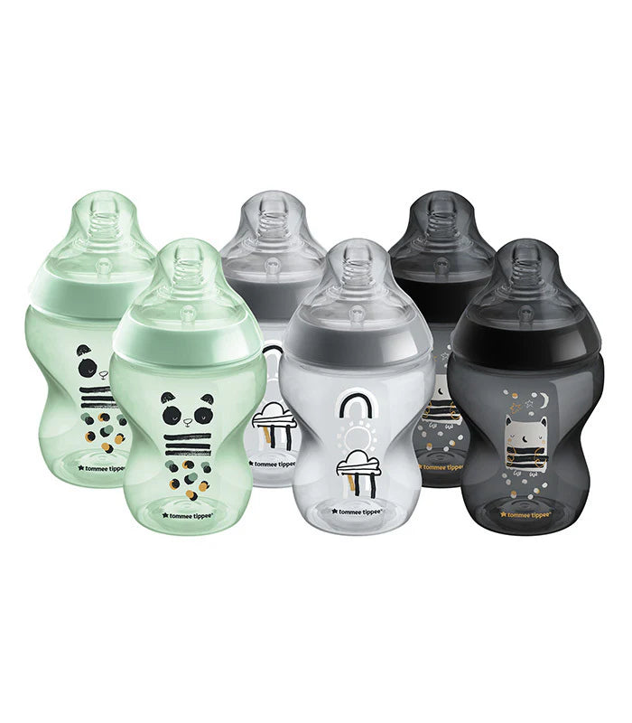 Tommee Tippee Closer to Nature 260ml Decorated Bottles x6