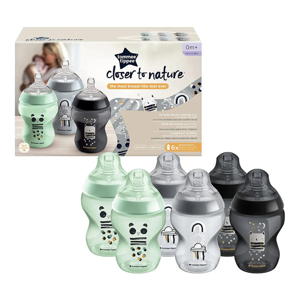 Tommee Tippee Closer to Nature 260ml Decorated Bottles x6