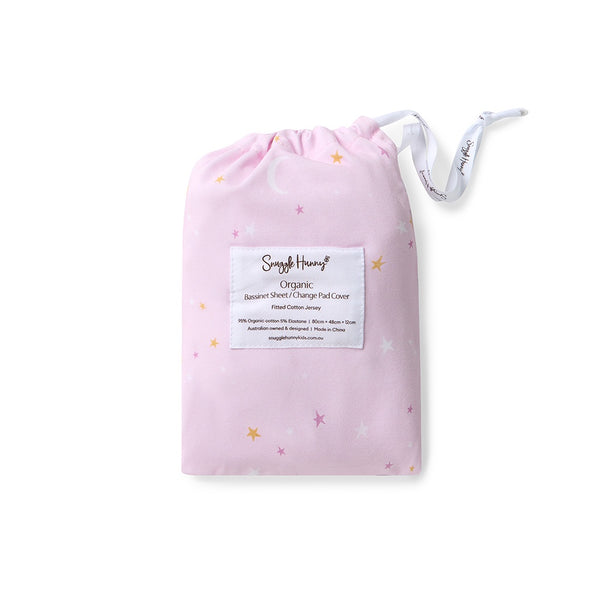Snuggle Hunny Fitted Bassinet Sheet/Change Mat Cover - Twinkle